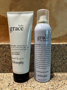 Philosophy Baby Grace Set of Dry Hair Shampoo and Warm Exfoliator! NEW